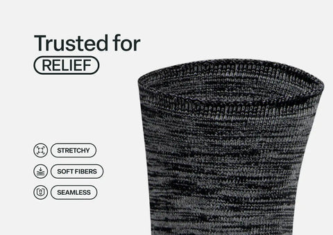 Extra Roomy Socks (Thick) - Black/Gray
