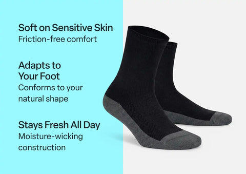 Extra Roomy Socks (Thick) - Charcoal